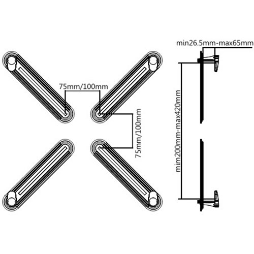 Кронштейн ITECHMOUNT ADPU-1 Стандарт VESA 100 Х 100