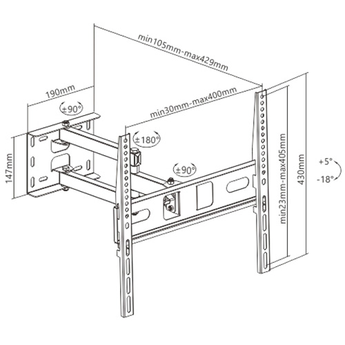 Кронштейн UNIBRACKET BZ21-43 Стандарт VESA 200 Х 200