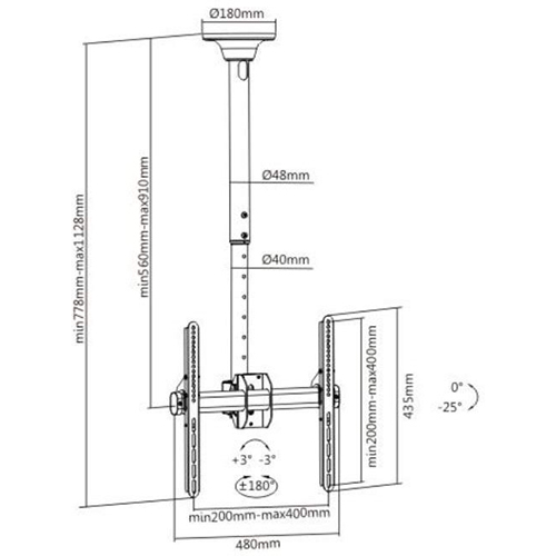 Кронштейн ITECHMOUNT CELB-54S Вращение +/-3