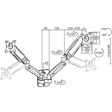 Кронштейн HISMART для двух мониторов 17"-32" (HS083205)