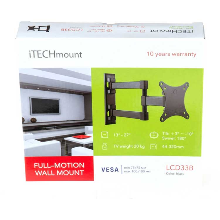 Кронштейн ITECH LCD33B Стандарт VESA 75 x 75