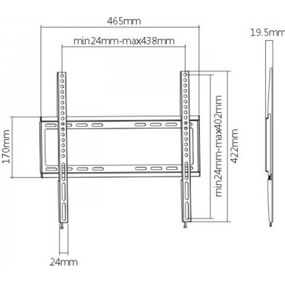 Кронштейн BRATECK KL22-44F Конструкция фиксированная