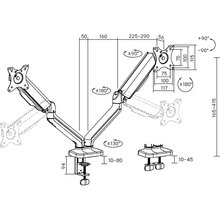 Кронштейн HiSmart для двох моніторів 17"-32" (HS083175)