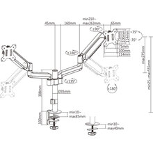 Кронштейн HiSmart для двох моніторів 17"-32" (HS083182)