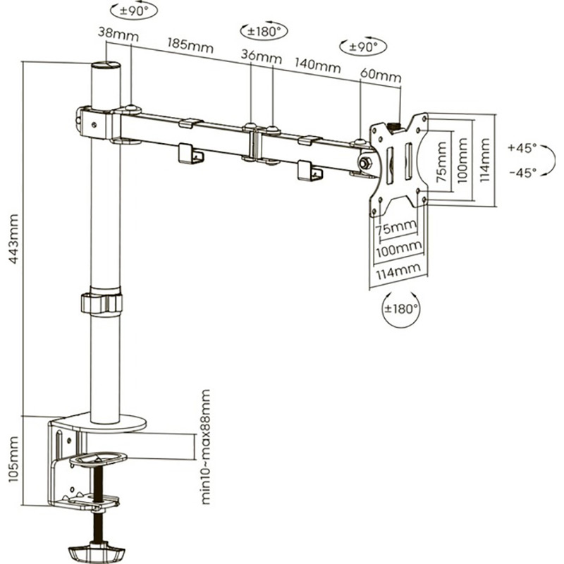 Огляд Кронштейн BRATECK LDT12-C012N