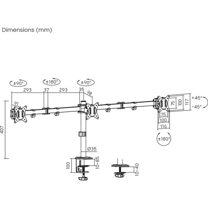 У Фокстрот Кронштейн BRATECK LDT66-C034