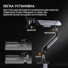 Кріплення для монітора ANDA SEAT Stealth PRO II RGB 17''-42'' Titanium (AD-W-A9X-1S-BT)