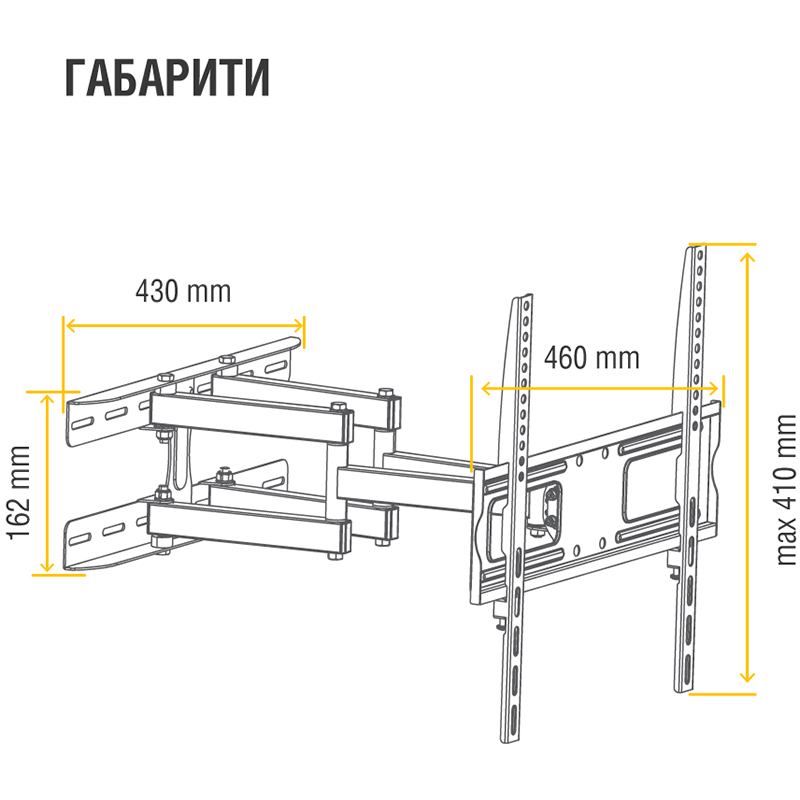 Кронштейн PIKO PTV-ART40 (1283126593017) Стандарт VESA 100 Х 100