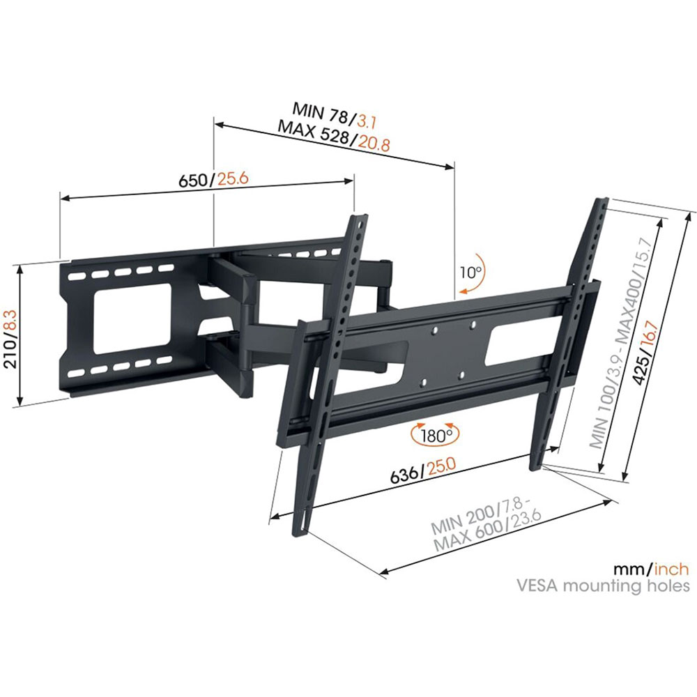 Кронштейн Vogels MA4040 Black (8554040) Конструкція 4 ступеня свободи