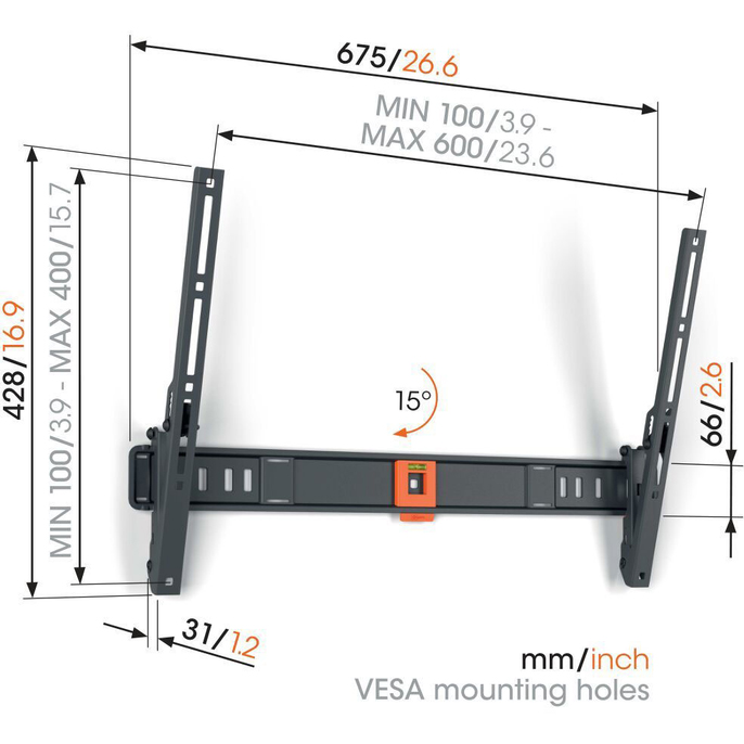 Кронштейн VOGELS TVM 1613 Black (1816130) Стандарт VESA 500 х 200