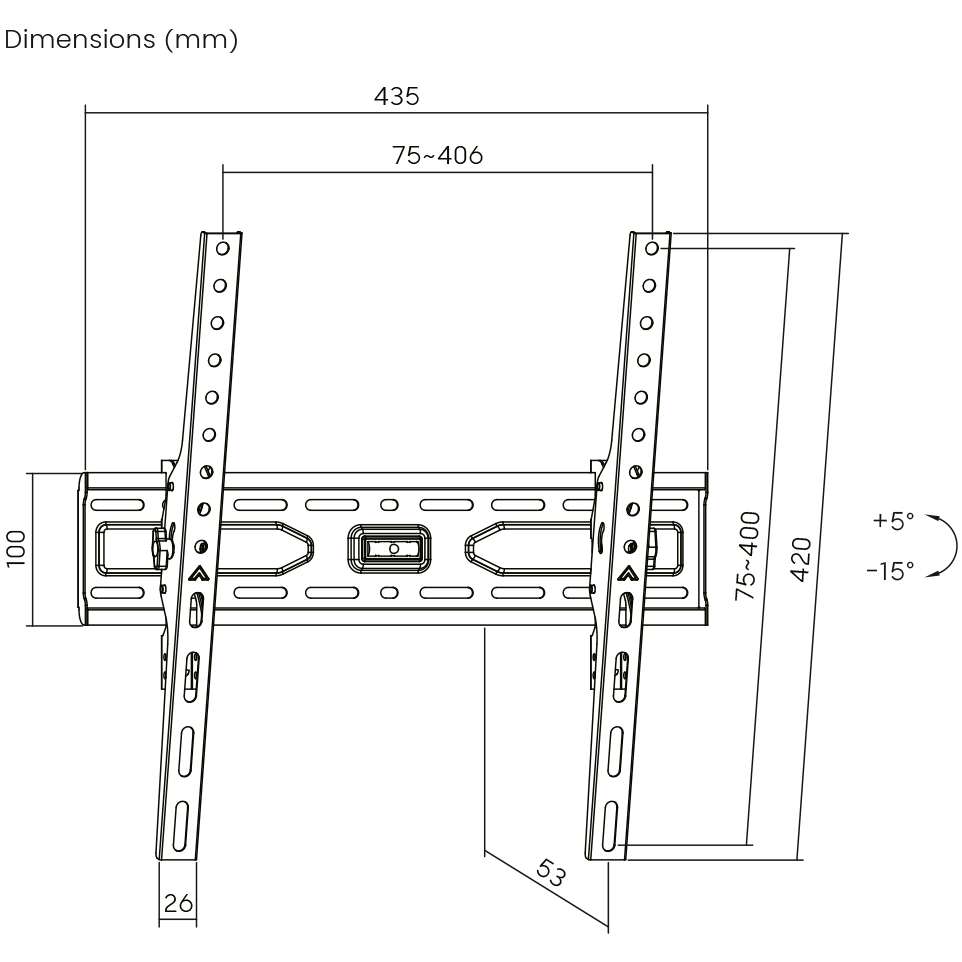 Кронштейн UNIBRACKET BZ02-43 Black Стандарт VESA 200 x 300