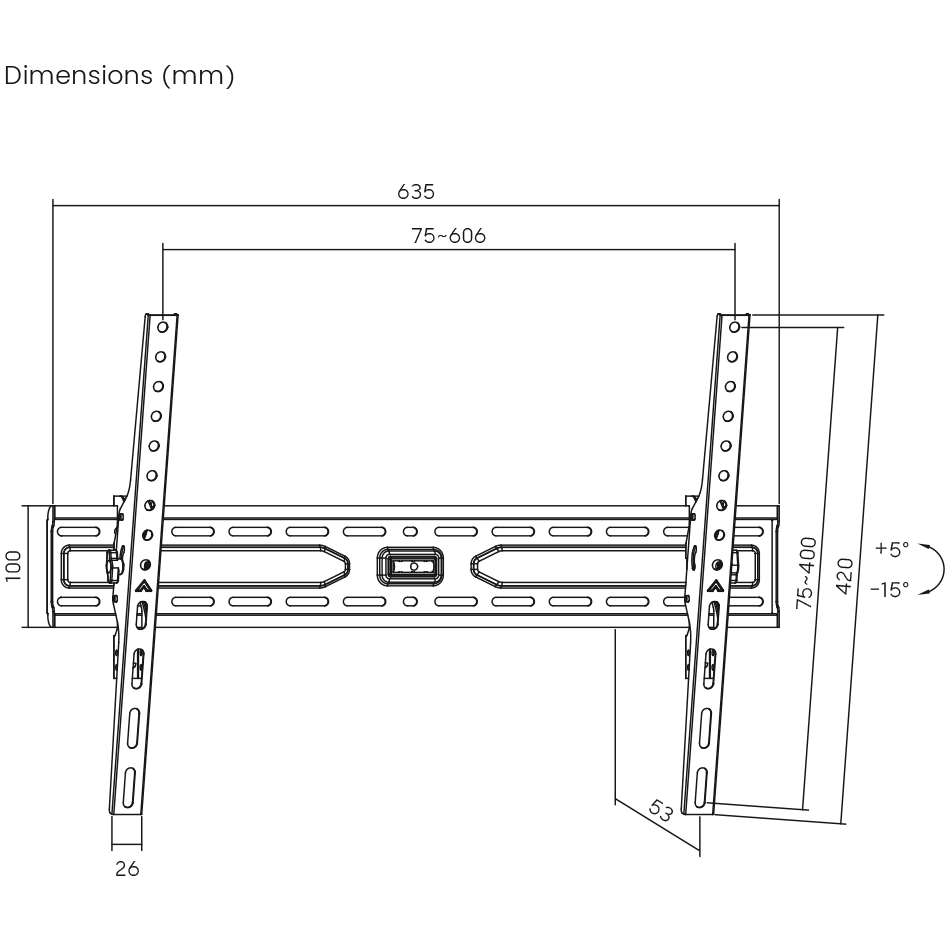 Кронштейн UNIBRACKET BZ02-63 Black Стандарт VESA 500 x 300