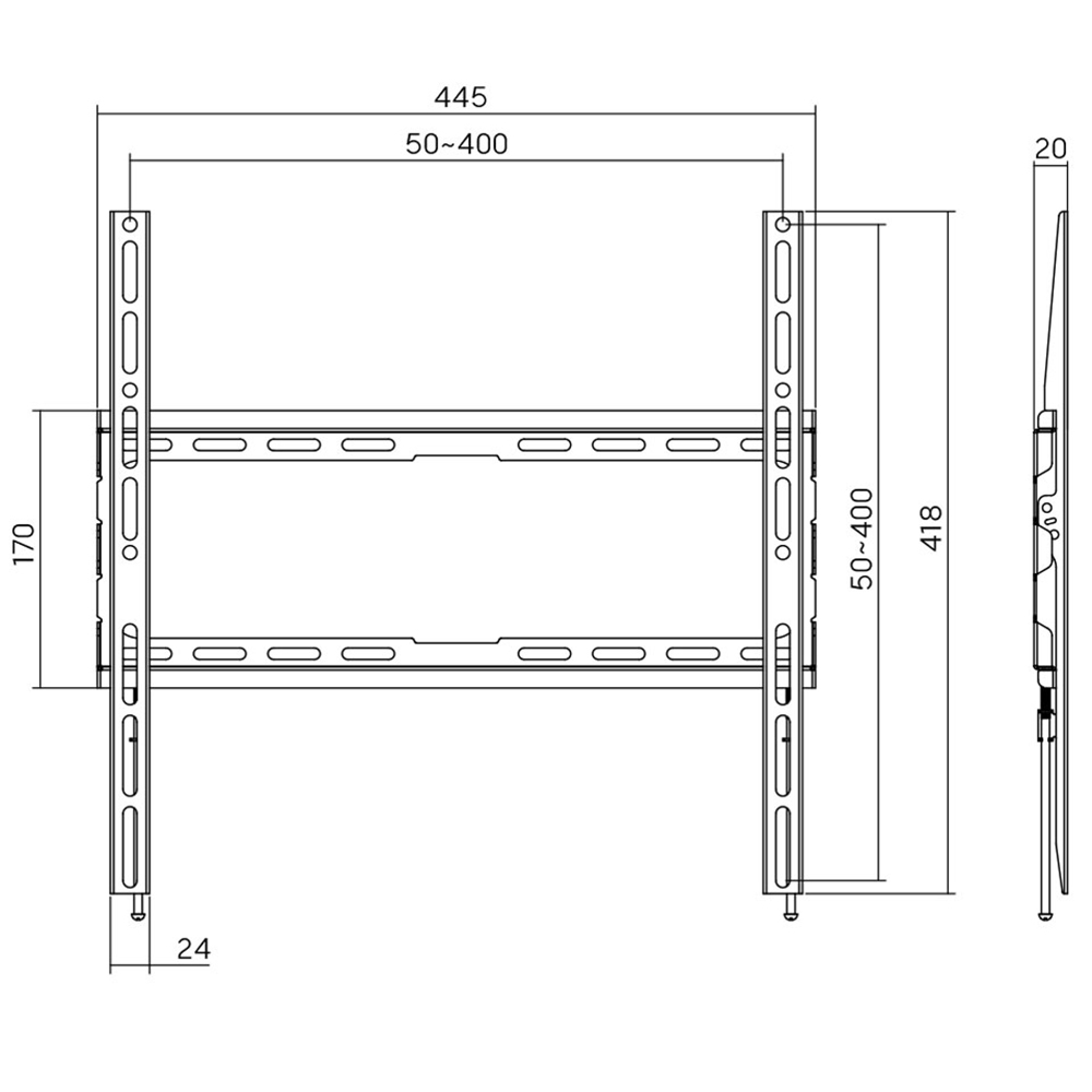 Кронштейн AGN 400x400 Black (AGN70-440F) Стандарт VESA 100 x 200