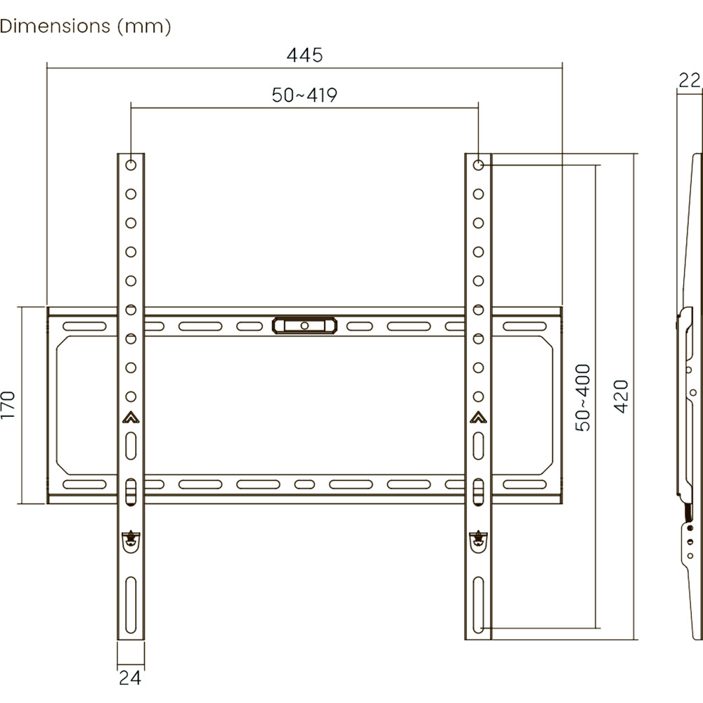 Кронштейн BRATECK KL37-44F Стандарт VESA 100 x 100