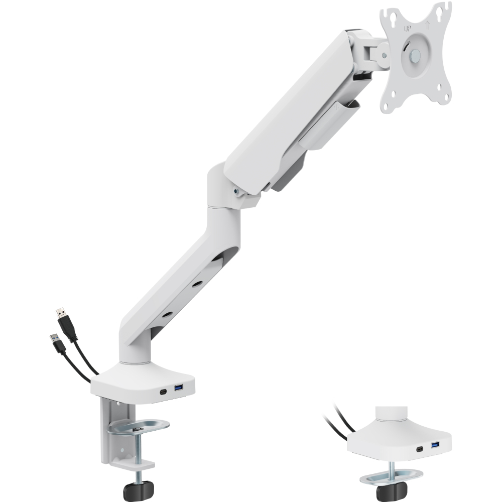 Кронштейн OFFICEPRO MA451W White Дополнительно Для крепления плоских и изогнутых экранов; Кабель-менеджмент; встроенный USB хаб; 2 кабеля: USB, USB Type-C