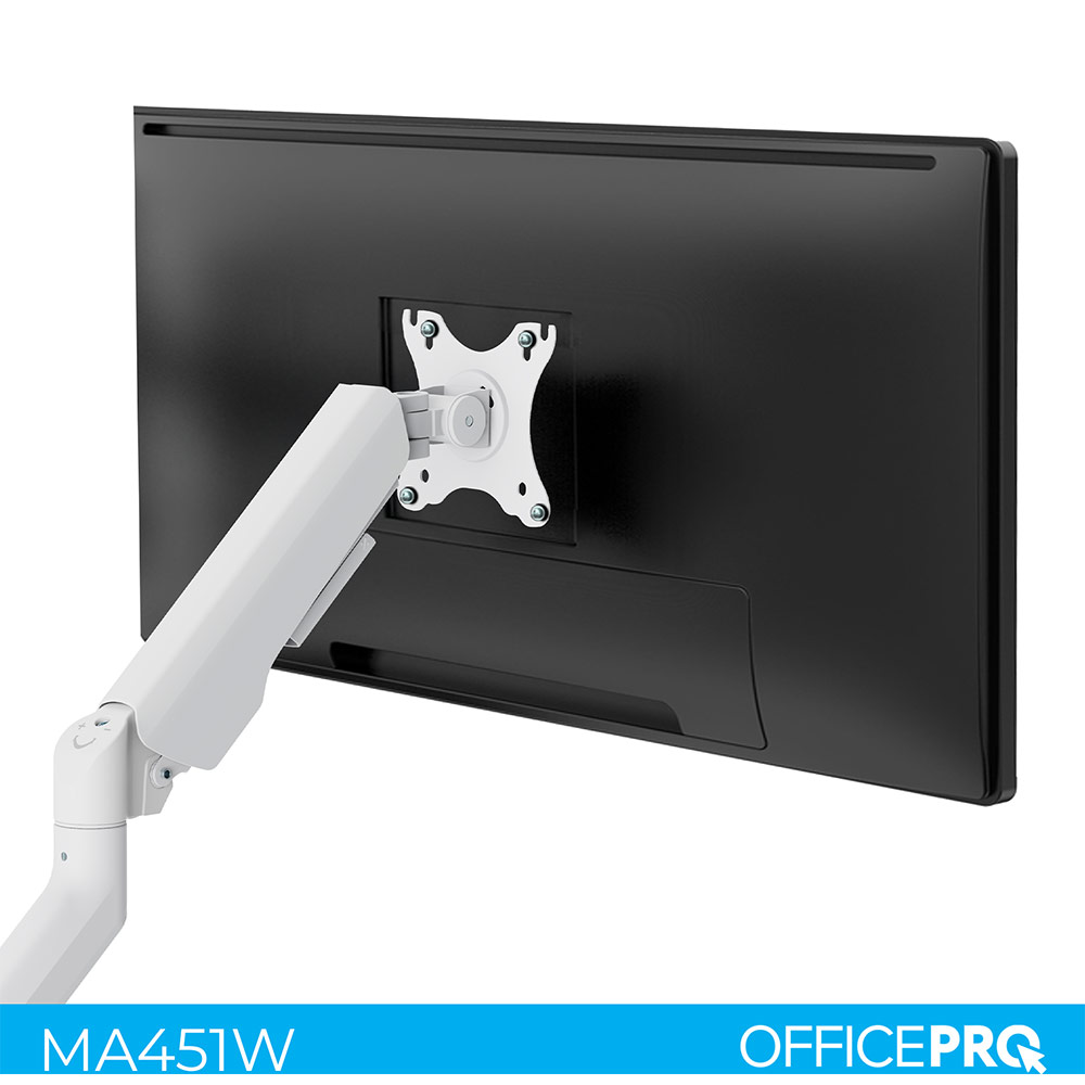Кронштейн OFFICEPRO MA451W White Додатково Для кріплення плоских та вигнутих екранів; Кабель-менеджмент;