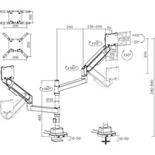 Кронштейн OFFICEPRO 24-57" White (MAH752W)
