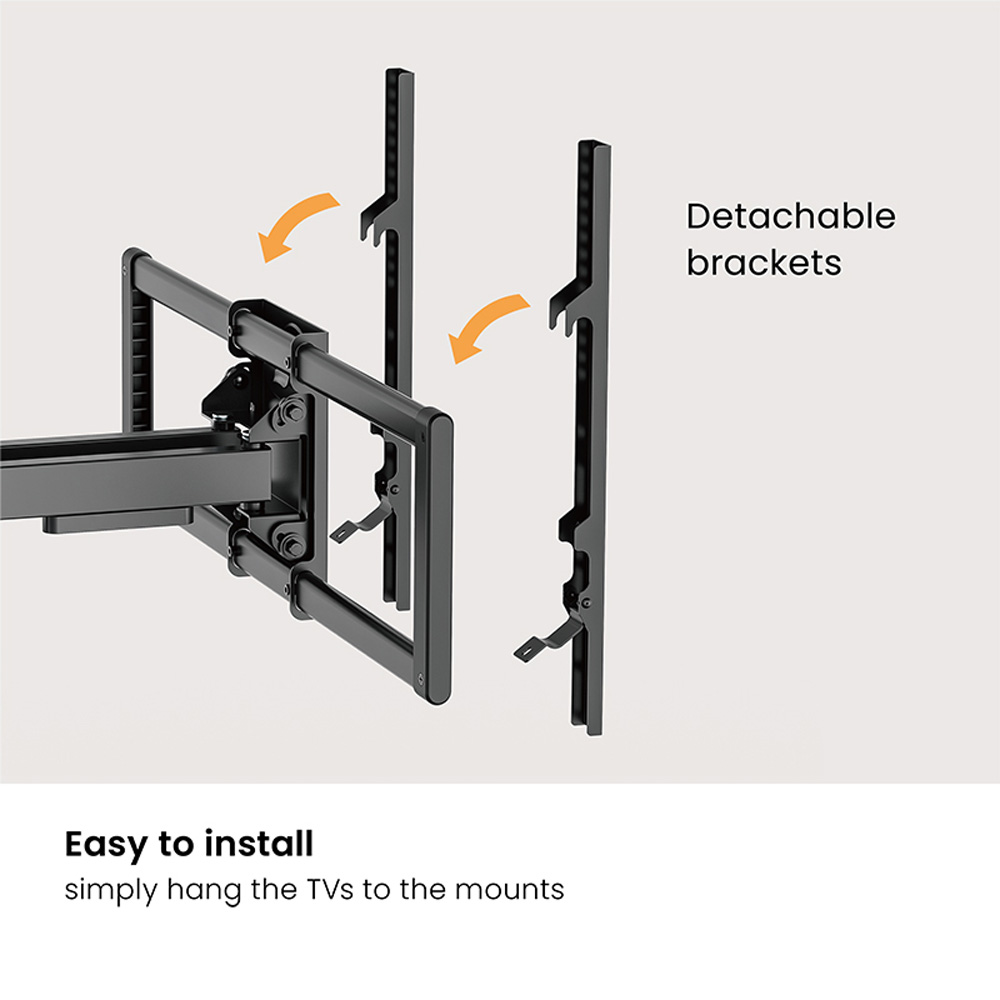 Кронштейн HISMART 37"-86" Black (HS083960) Конструкция 2 степени свободы