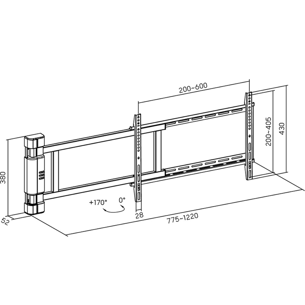 Кронштейн HISMART  для телевизора 32"-75" Black (HS083984) Конструкция 1 степень свободы