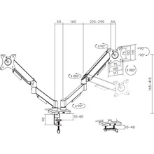 Кронштейн OFFICEPRO для 2 моніторів Black (MA512B)