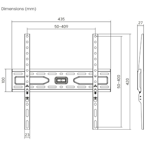 Кронштейн BRATECK KL36-44F Black Стандарт VESA 100 Х 100
