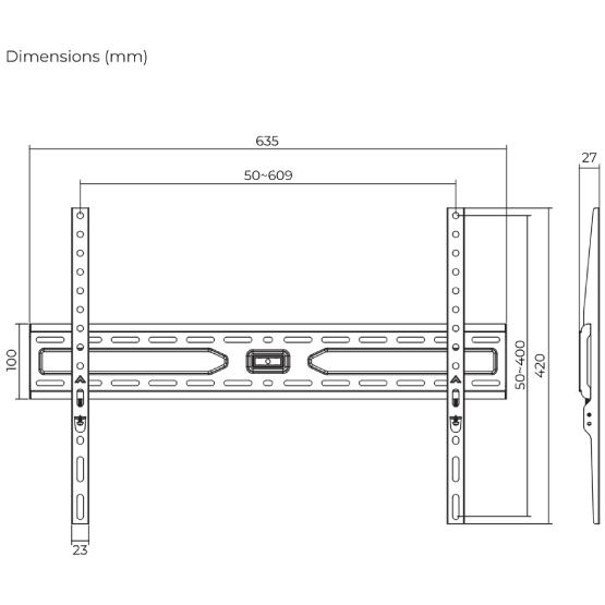 Зовнішній вигляд Кронштейн BRATECK KL36-46F Black