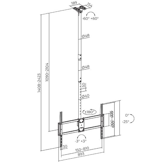 Обзор Кронштейн ITECH CELB-58XL Black