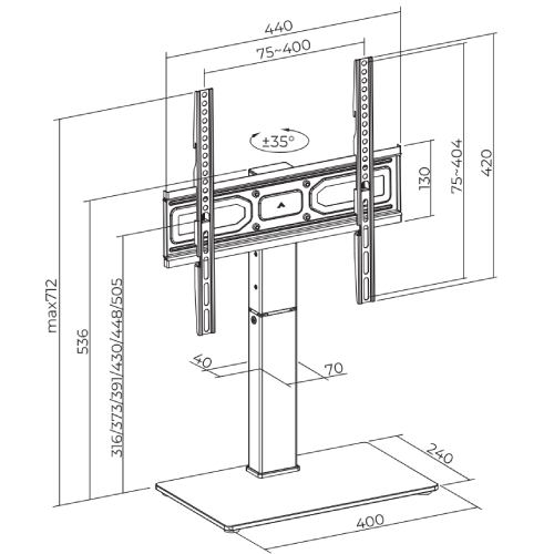 Кронштейн ITECH KFS-4 Black Стандарт VESA 300 х 400