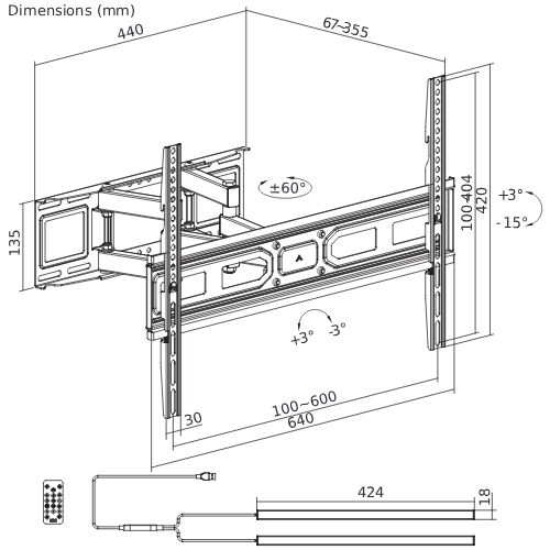 В Украине Кронштейн KIVI AlumiGlow TV Mount