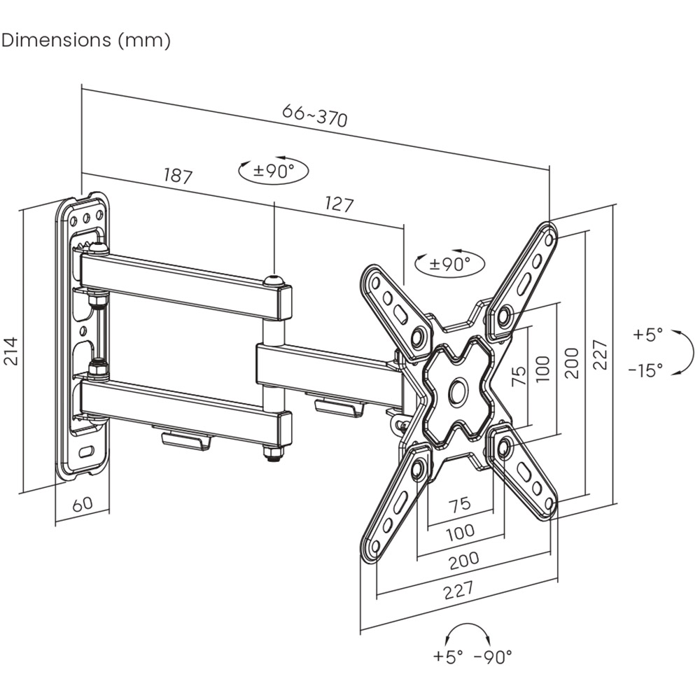 Кронштейн ITECH LCD43B Стандарт VESA 200 x 100