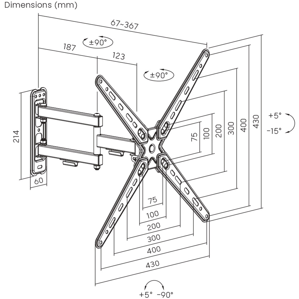 Кронштейн ITECH PTRB-3ES Стандарт VESA 200 x 100
