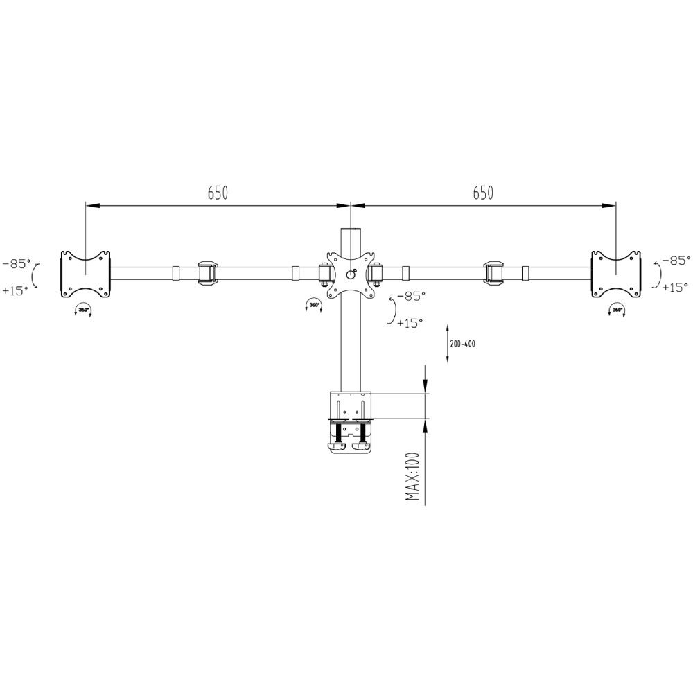 Кронштейн для монітора IIYAMA DS1003C-B1 Діагональ 10-27