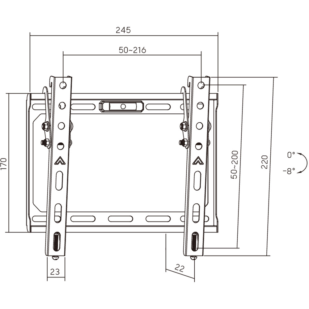 Кронштейн AGN ТВ AGN43-220T 23"-43" Black Стандарт VESA 100 Х 100