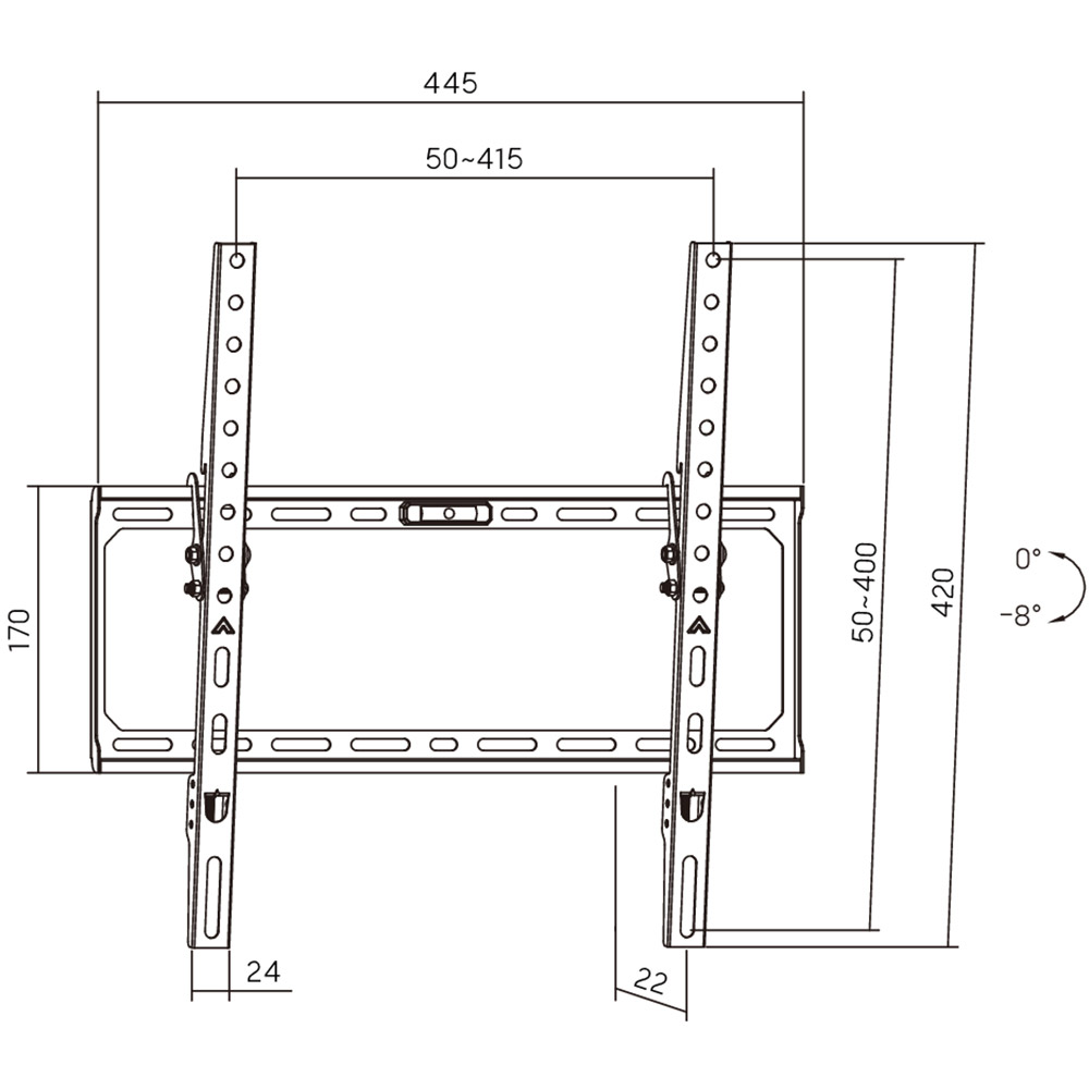 Кронштейн AGN ТВ AGN75-440T 32"-75" Black Стандарт VESA 150 x 100