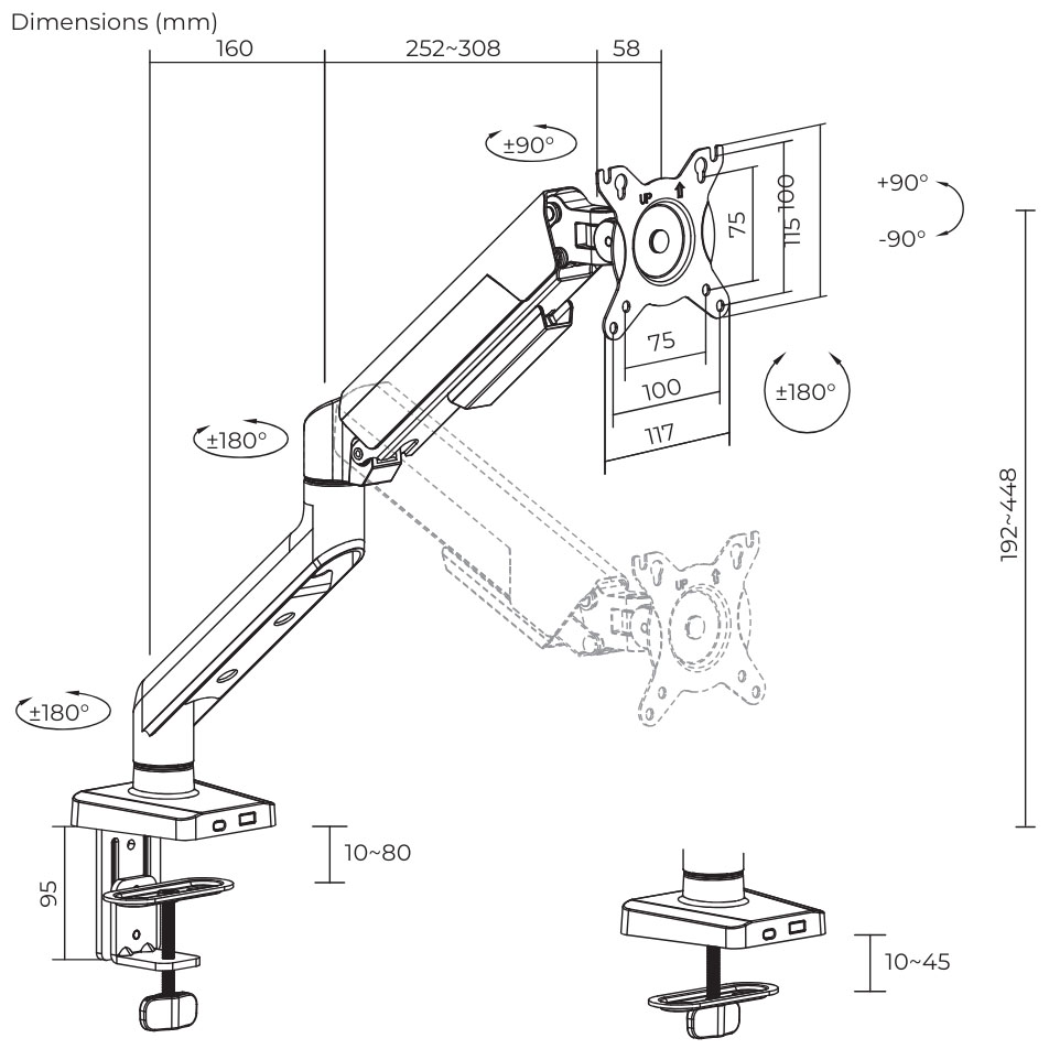 Зовнішній вигляд Кронштейн ITECH LDT117-C012E