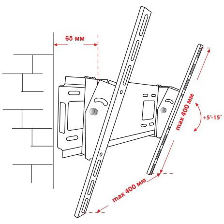 Кронштейн КВАДО К-51 Black Стандарт VESA 200 x 200