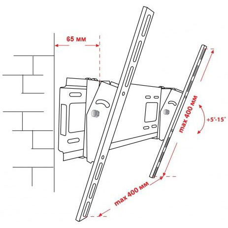 Кронштейн КВАДО К-51 Silver Диагональ 30-53