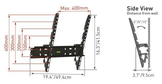 Кронштейн EVEREST E31H-EV.B Конструкция с наклоном