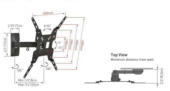 Кронштейн EVEREST E33-EV.B Конструкция 3 степени свободы