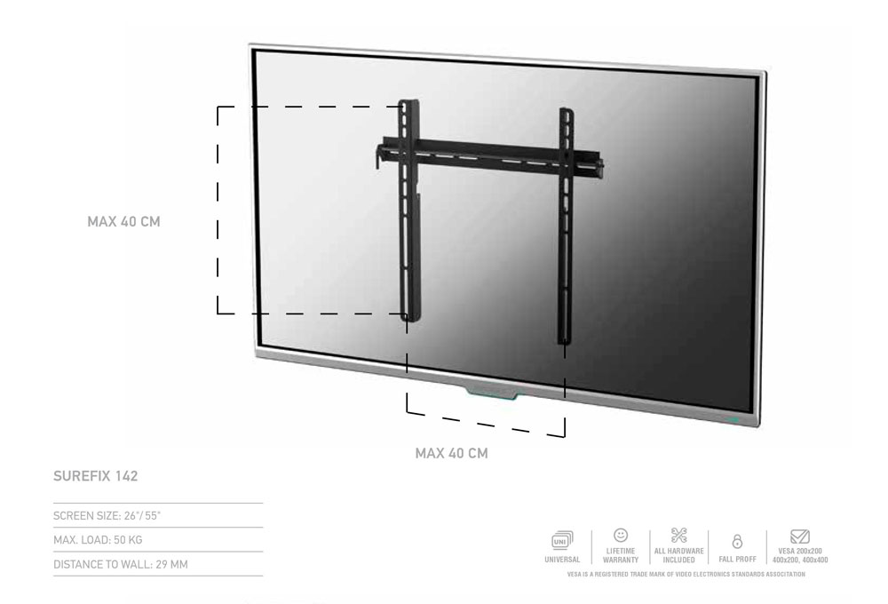 Кронштейн SONOROUS SUREFIX 142 Конструкція фіксована