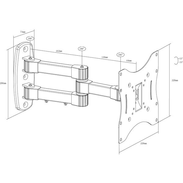 Кронштейн X-Digital STEEL SA245 Black Діагональ 17-32