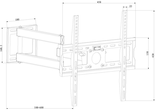 Кронштейн X-Digital STEEL SA345 Black Конструкция 2 степени свободы