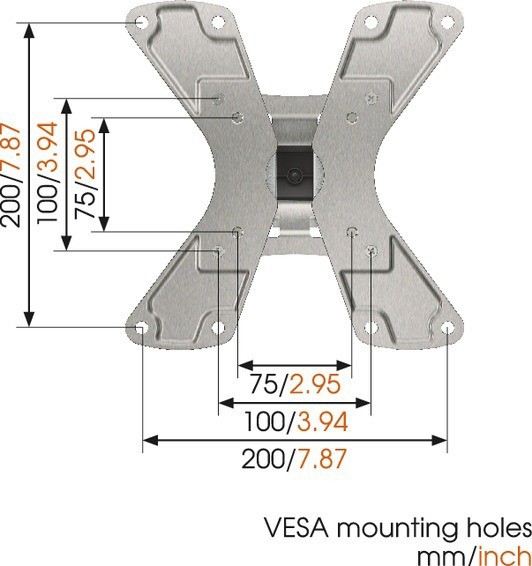 Кронштейн настінний VOGELS WALL 1120 (silver) Діагональ 19-37