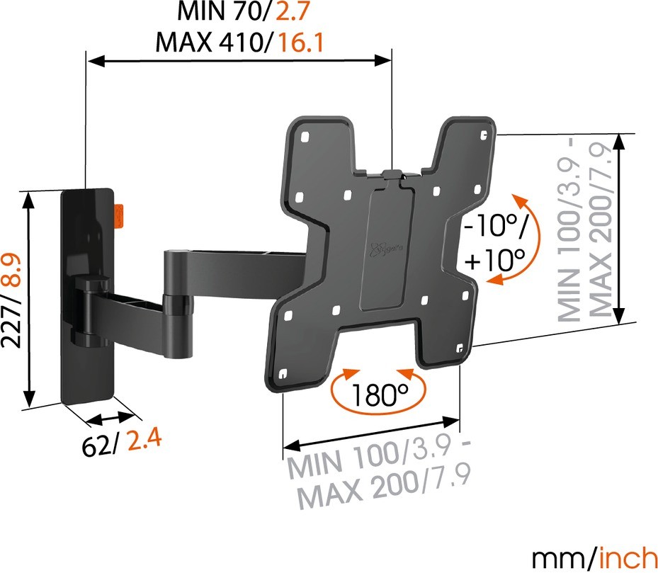 Кронштейн VOGELS W53060 Black Стандарт VESA 200 Х 100