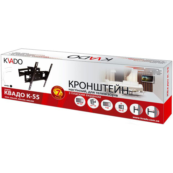 Кронштейн КВАДО К-55 Black Діагональ 30-53