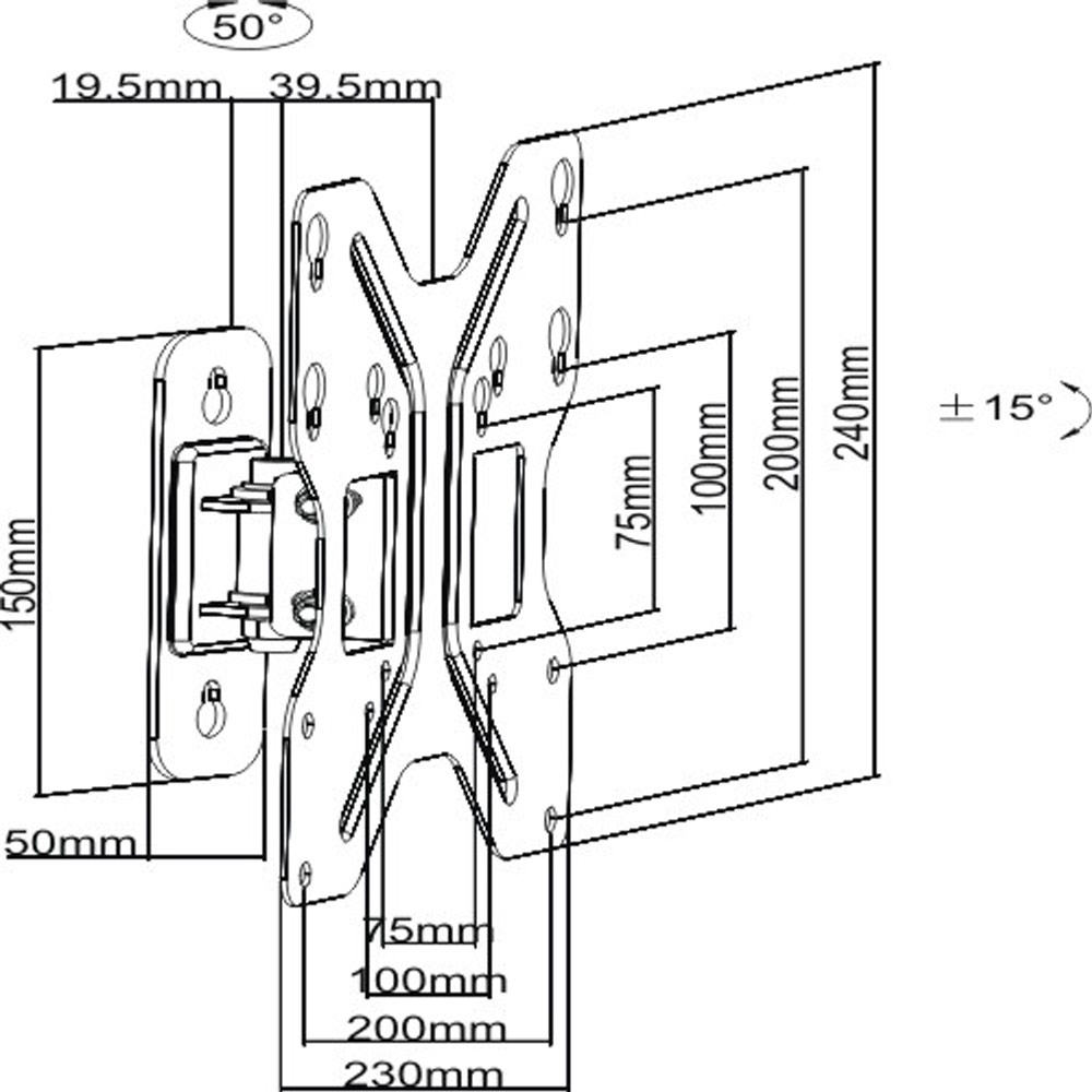 Кронштейн ITECH LCD421 Стандарт VESA 100 x 100