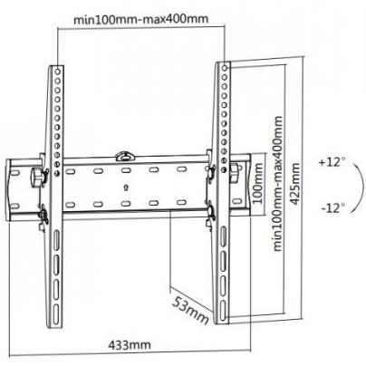 Кронштейн ITECH PB4T Стандарт VESA 400 Х 400