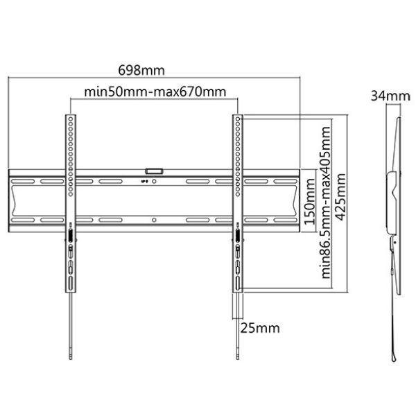 Кронштейн ITECHMOUNT PLB-60 Конструкція фіксована