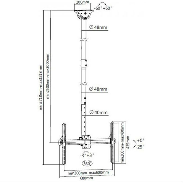 Кронштейн ITECHMOUNT Celb-54XL Конструкція з нахилом