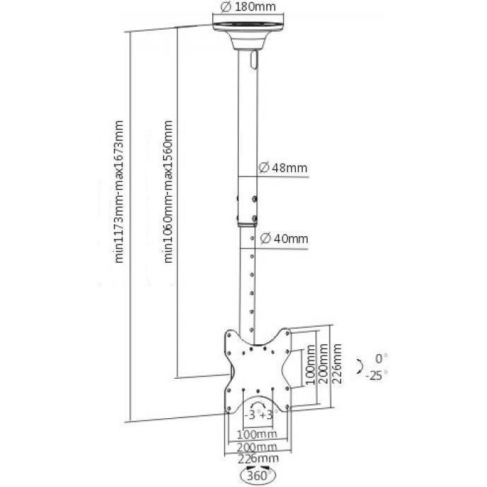 Кронштейн ITECHMOUNT Celb-52L Конструкція 2 ступеня свободи